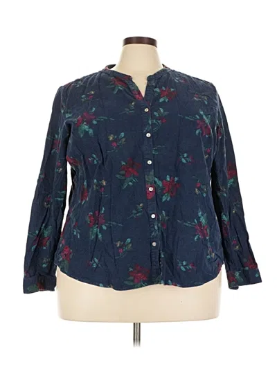 Pre-owned L.l.bean 3/4 Sleeve Blouse In Blue
