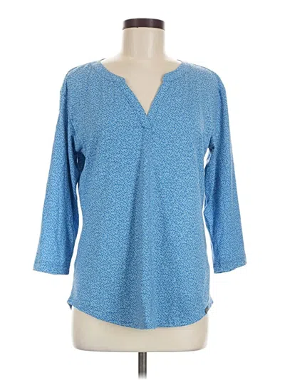 Pre-owned L.l.bean 3/4 Sleeve Blouse In Blue