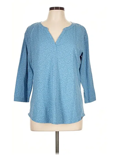 Pre-owned L.l.bean 3/4 Sleeve Blouse In Blue