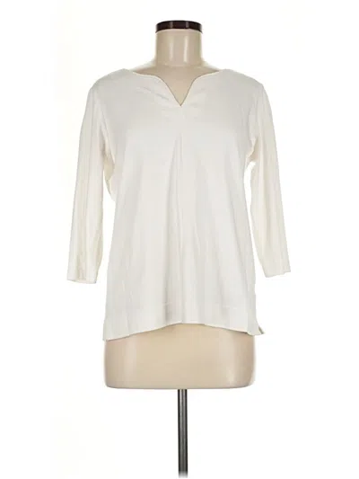 Pre-owned L.l.bean 3/4 Sleeve Blouse In Ivory