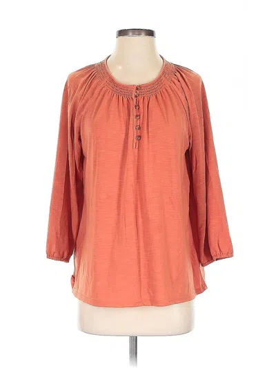 Pre-owned L.l.bean 3/4 Sleeve Blouse In Orange