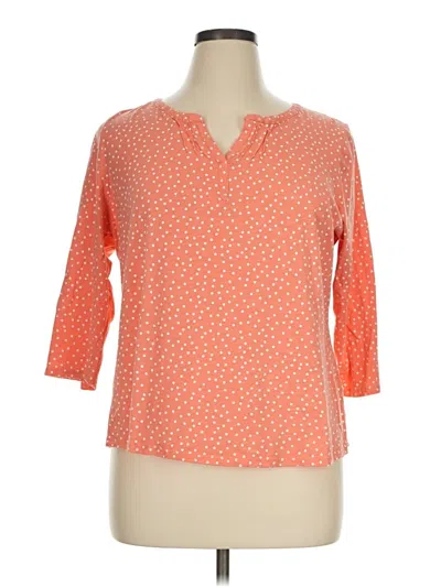Pre-owned L.l.bean 3/4 Sleeve Blouse In Orange