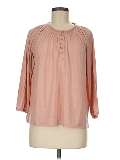Pre-owned L.l.bean 3/4 Sleeve Blouse In Pink