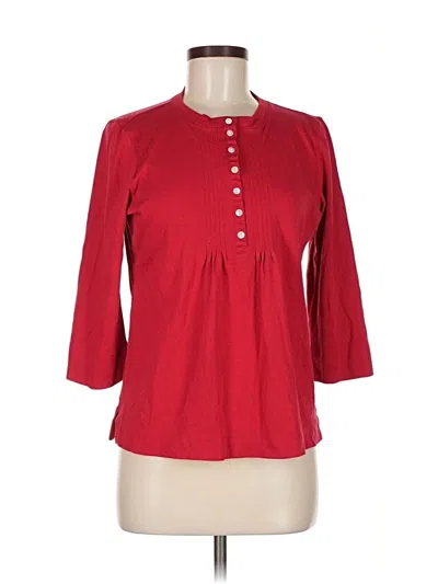 Pre-owned L.l.bean 3/4 Sleeve Blouse In Red