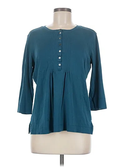 Pre-owned L.l.bean 3/4 Sleeve Blouse In Teal