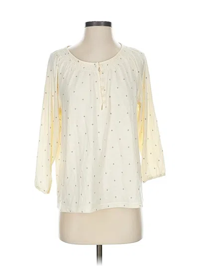 Pre-owned L.l.bean 3/4 Sleeve Blouse In White