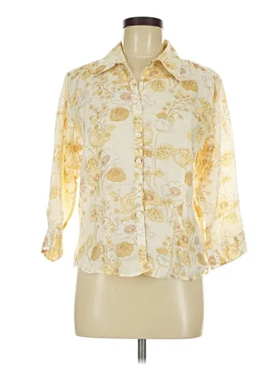 Pre-owned L.l.bean 3/4 Sleeve Blouse In Yellow