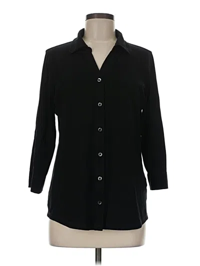 Pre-owned L.l.bean 3/4 Sleeve Button Down Shirt In Black