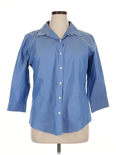 Pre-owned L.l.bean 3/4 Sleeve Button Down Shirt In Blue