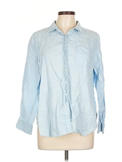Pre-owned L.l.bean 3/4 Sleeve Button Down Shirt In Blue