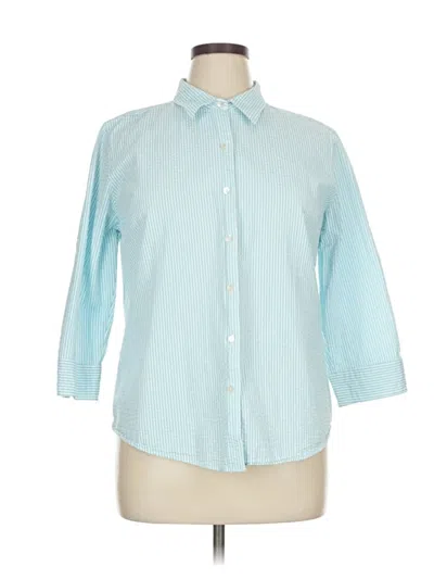 Pre-owned L.l.bean 3/4 Sleeve Button Down Shirt In Blue