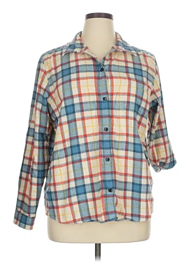 Pre-owned L.l.bean 3/4 Sleeve Button Down Shirt In Blue