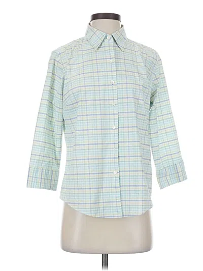 Pre-owned L.l.bean 3/4 Sleeve Button Down Shirt In Blue