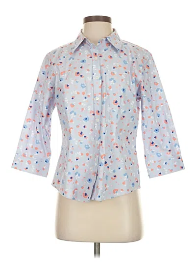 Pre-owned L.l.bean 3/4 Sleeve Button Down Shirt In Blue