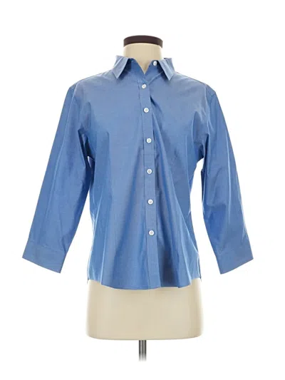 Pre-owned L.l.bean 3/4 Sleeve Button Down Shirt In Blue
