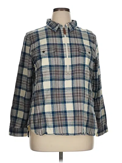 Pre-owned L.l.bean 3/4 Sleeve Button Down Shirt In Blue