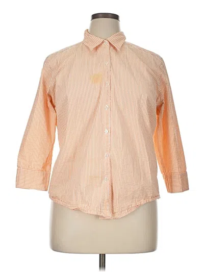 Pre-owned L.l.bean 3/4 Sleeve Button Down Shirt In Orange