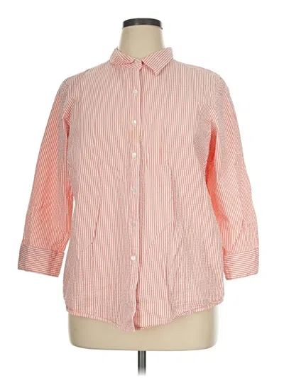 Pre-owned L.l.bean 3/4 Sleeve Button Down Shirt In Orange