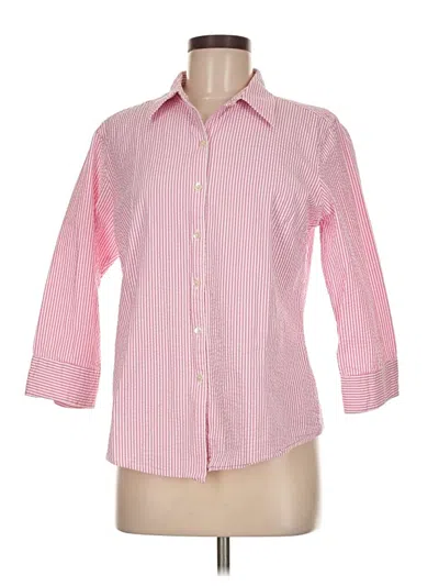 Pre-owned L.l.bean 3/4 Sleeve Button Down Shirt In Pink