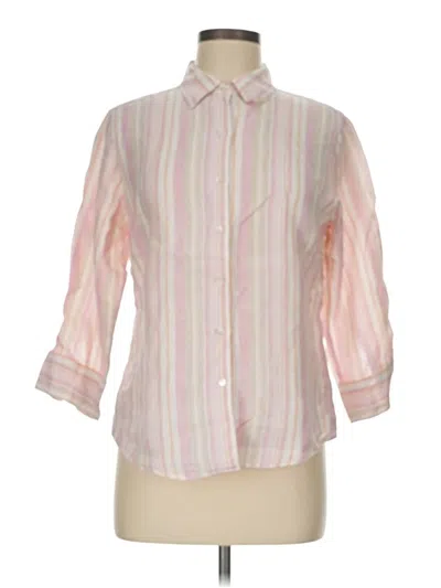 Pre-owned L.l.bean 3/4 Sleeve Button Down Shirt In Pink