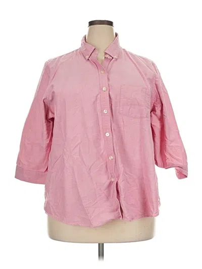 Pre-owned L.l.bean 3/4 Sleeve Button Down Shirt In Pink