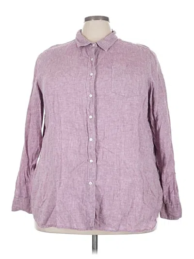 Pre-owned L.l.bean 3/4 Sleeve Button Down Shirt In Purple
