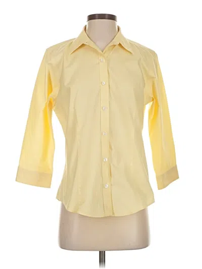 Pre-owned L.l.bean 3/4 Sleeve Button Down Shirt In Yellow
