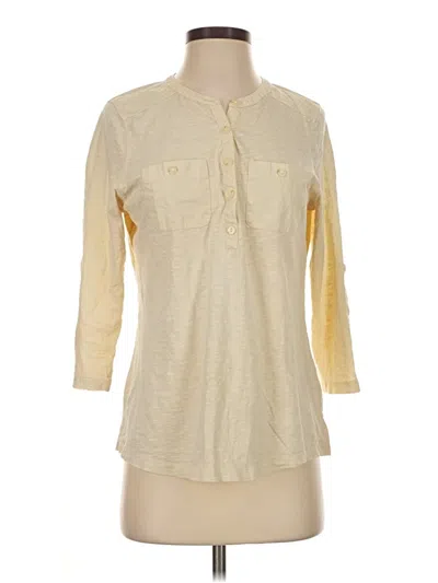 Pre-owned L.l.bean 3/4 Sleeve Button Down Shirt In Yellow