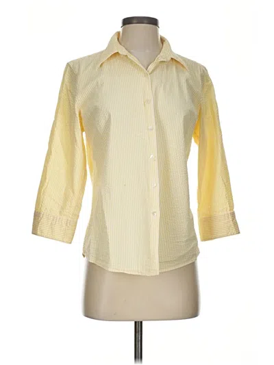 Pre-owned L.l.bean 3/4 Sleeve Button Down Shirt In Yellow