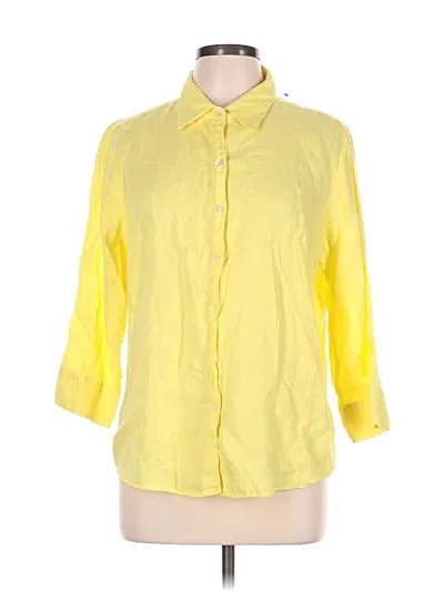 Pre-owned L.l.bean 3/4 Sleeve Button Down Shirt In Yellow