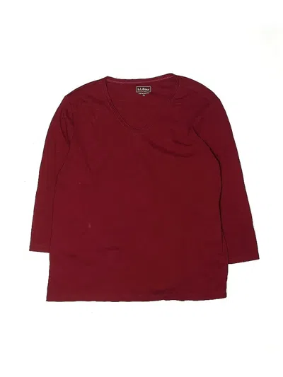 Pre-owned L.l.bean Kids' 3/4 Sleeve T-shirt In Burgundy