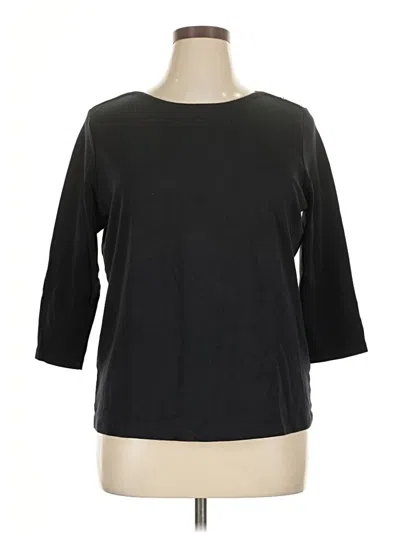 Pre-owned L.l.bean 3/4 Sleeve Top Black Boatneck Tops