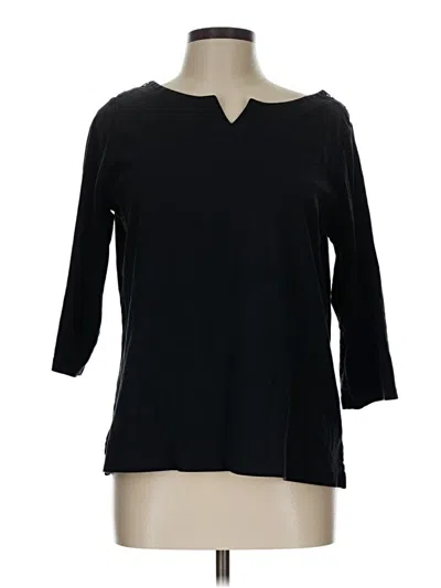Pre-owned L.l.bean 3/4 Sleeve Top Black Crew Neck Tops