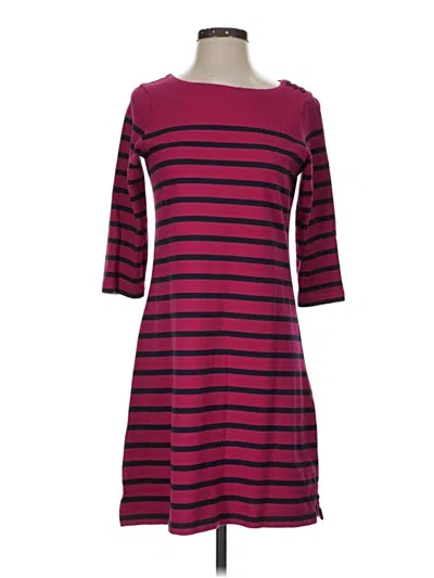 Pre-owned L.l.bean 3/4 Sleeve Top Burgundy Boatneck Tops