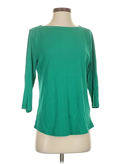 Pre-owned L.l.bean 3/4 Sleeve Top Green Boatneck Tops