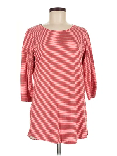 Pre-owned L.l.bean 3/4 Sleeve Top Red Boatneck Tops