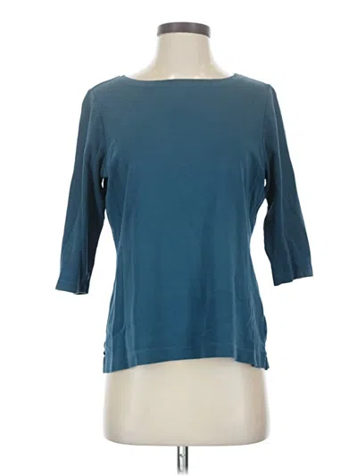 Pre-owned L.l.bean 3/4 Sleeve Top Teal Boatneck Tops
