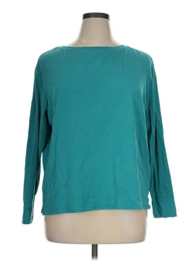 Pre-owned L.l.bean 3/4 Sleeve Top Teal Boatneck Tops