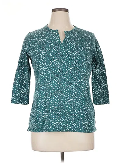 Pre-owned L.l.bean 3/4 Sleeve T-shirt In Blue