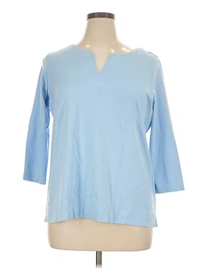 Pre-owned L.l.bean 3/4 Sleeve T-shirt In Blue