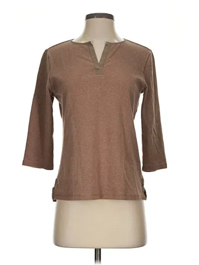 Pre-owned L.l.bean 3/4 Sleeve T-shirt In Brown