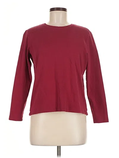 Pre-owned L.l.bean 3/4 Sleeve T-shirt In Burgundy