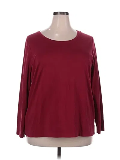 Pre-owned L.l.bean 3/4 Sleeve T-shirt In Burgundy