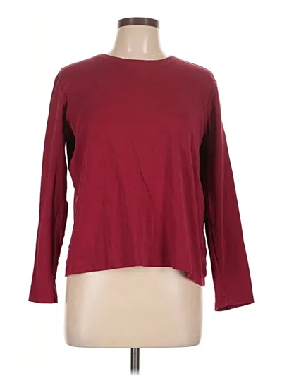Pre-owned L.l.bean 3/4 Sleeve T-shirt In Burgundy