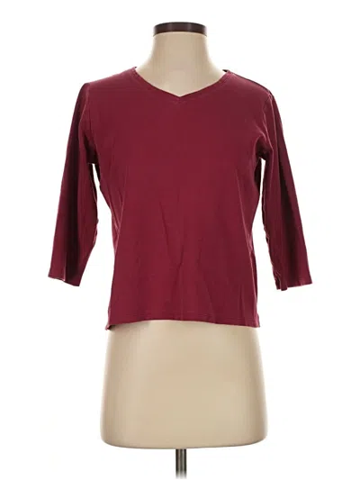 Pre-owned L.l.bean 3/4 Sleeve T-shirt In Burgundy