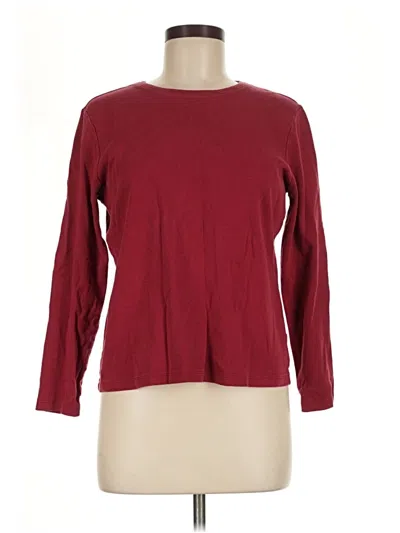 Pre-owned L.l.bean 3/4 Sleeve T-shirt In Burgundy