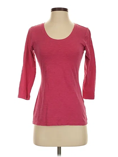 Pre-owned L.l.bean 3/4 Sleeve T-shirt In Burgundy