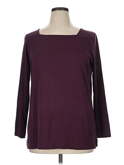 Pre-owned L.l.bean 3/4 Sleeve T-shirt In Burgundy