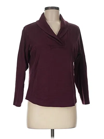 Pre-owned L.l.bean 3/4 Sleeve T-shirt In Burgundy