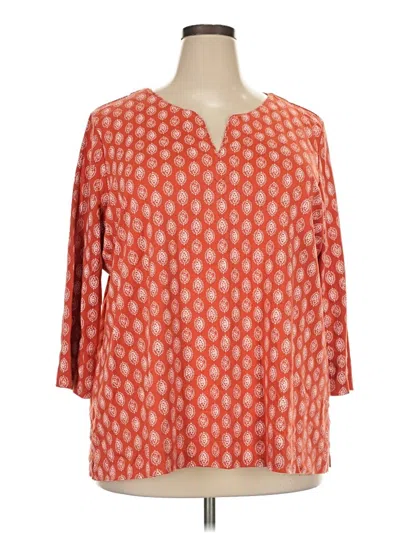Pre-owned L.l.bean 3/4 Sleeve T-shirt In Orange